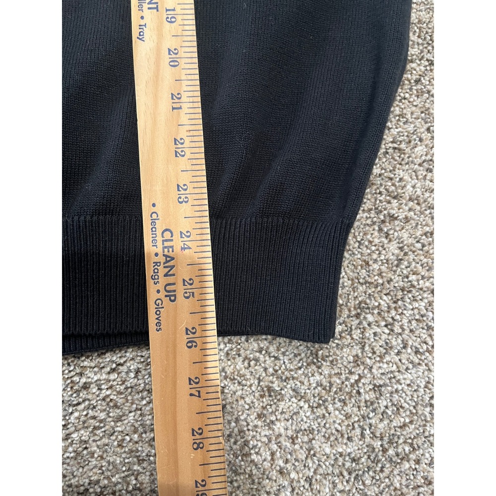Tommy Hilfiger Golf Mens Black Cotton Crewneck Sweater Large Solid Knit Pullover - Picture 6 of 6